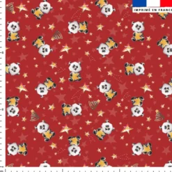 Panda de Noël - Fond rouge - Création Stillistic