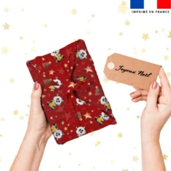 Panda de Noël - Fond rouge - Création Stillistic