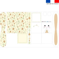 Panier de Pâques lapin blanc motif joyeuses Pâques