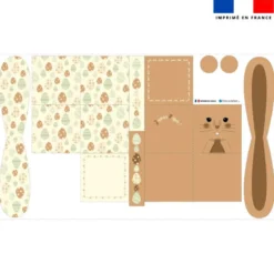 Panier de Pâques lapin camel motif joyeuses Pâques