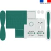 Panier de Pâques lapin gris et vert canard motif à pois blancs