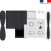 Panier de Pâques lapin gris motif géométrique noir