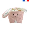 Panier de Pâques lapin rose motif Happy Easter