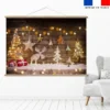 Panneau imprimé renne et sapin de noël