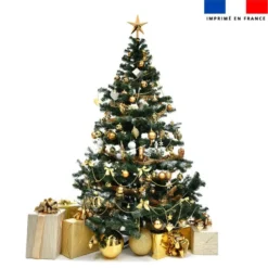 Panneau imprimé sapin de noel et cadeaux