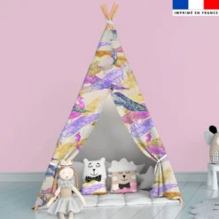 Paon coloré - Fond beige - Création Lili Bambou Design