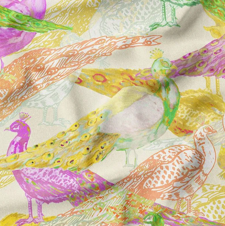 Paon coloré - Fond crème - Création Lili Bambou Design