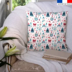 Papa noel et animaux festifs- Fond blanc