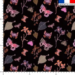 Papillons roses - Fond noir - Création Lili Bambou Design