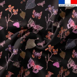 Papillons roses - Fond noir - Création Lili Bambou Design
