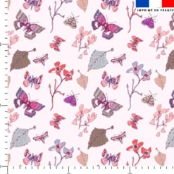 Papillons roses - Fond rose - Création Lili Bambou Design