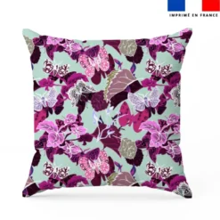 Papillons roses - Fond vert - Création Lili Bambou Design
