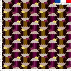 Parapluie escargot jaune et prune - Fond rayé - Création Lili Bambou Design