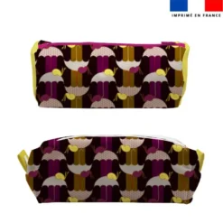 Parapluie escargot jaune et prune - Fond rayé - Création Lili Bambou Design