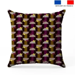 Parapluie escargot jaune et prune - Fond rayé - Création Lili Bambou Design