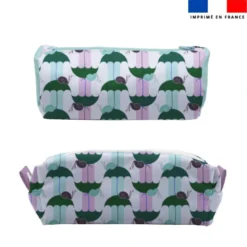 Parapluie escargot mauve et vert - Fond rayé - Création Lili Bambou Design