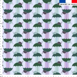 Parapluie escargot mauve et vert - Fond rayé - Création Lili Bambou Design