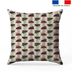 Parapluie escargot vert et rose - Fond rayé - Création Lili Bambou Design