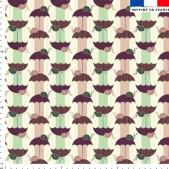 Parapluie escargot vert et rose - Fond rayé - Création Lili Bambou Design