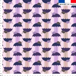 Parapluie escargot violet - Fond rayé - Création Lili Bambou Design