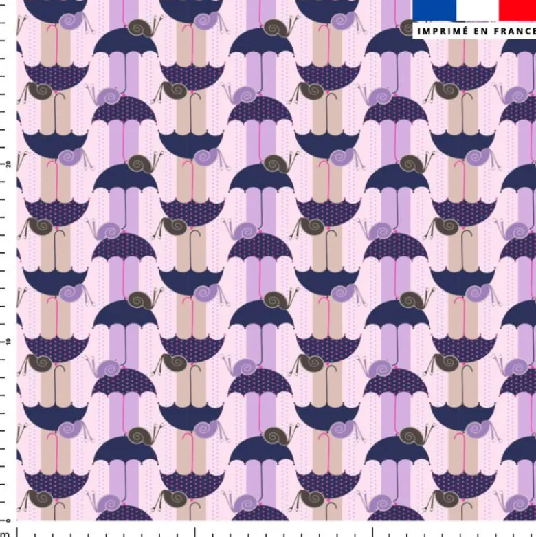 Parapluie escargot violet - Fond rayé - Création Lili Bambou Design