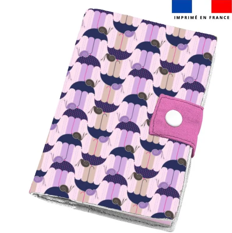 Parapluie escargot violet - Fond rayé - Création Lili Bambou Design