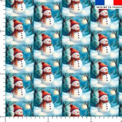 Patchwork bonhomme de neige - Fond bleu