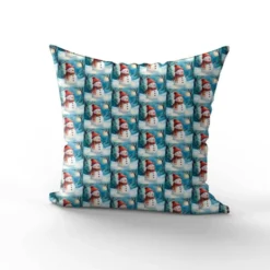 Patchwork bonhomme de neige - Fond bleu