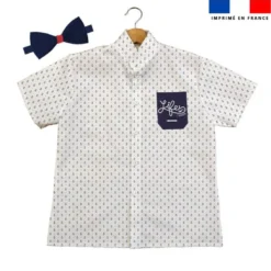Patron chemise enfant blanche imprimé encre marine