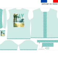 Patron chemise enfant bleu canard imprimé way to the beach