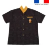 Patron chemise enfant noire imprimé Noël pain d'épices - Création Stillistic