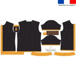 Patron chemise enfant noire imprimé Noël pain d'épices - Création Stillistic