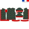 Patron chemise enfant verte imprimé Teckels de Noël - Création Stillistic
