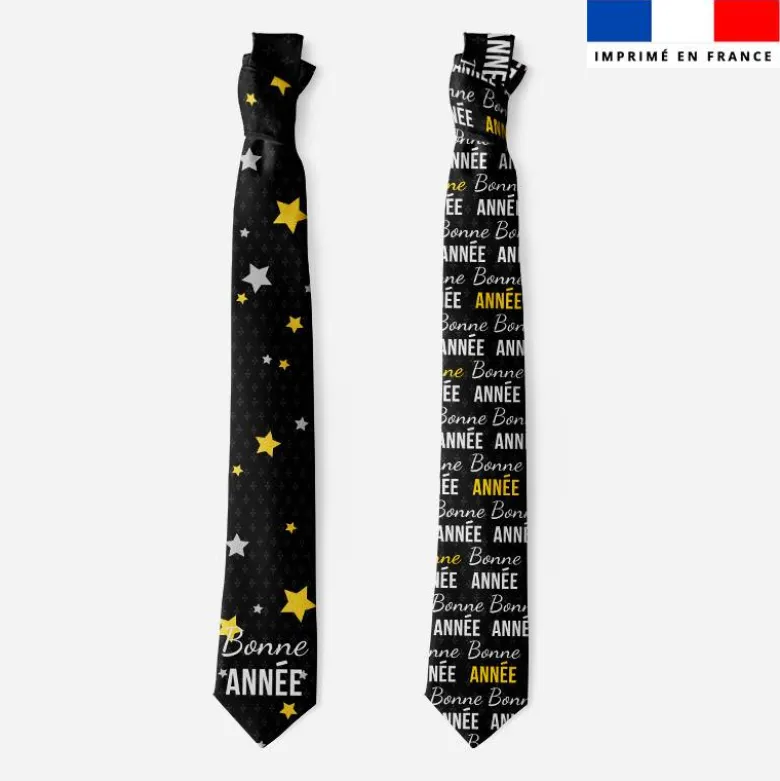 Patron cravate réversible motif bonne année