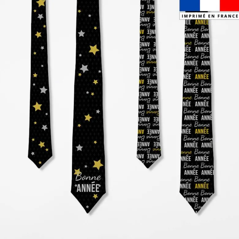 Patron cravate réversible motif bonne année