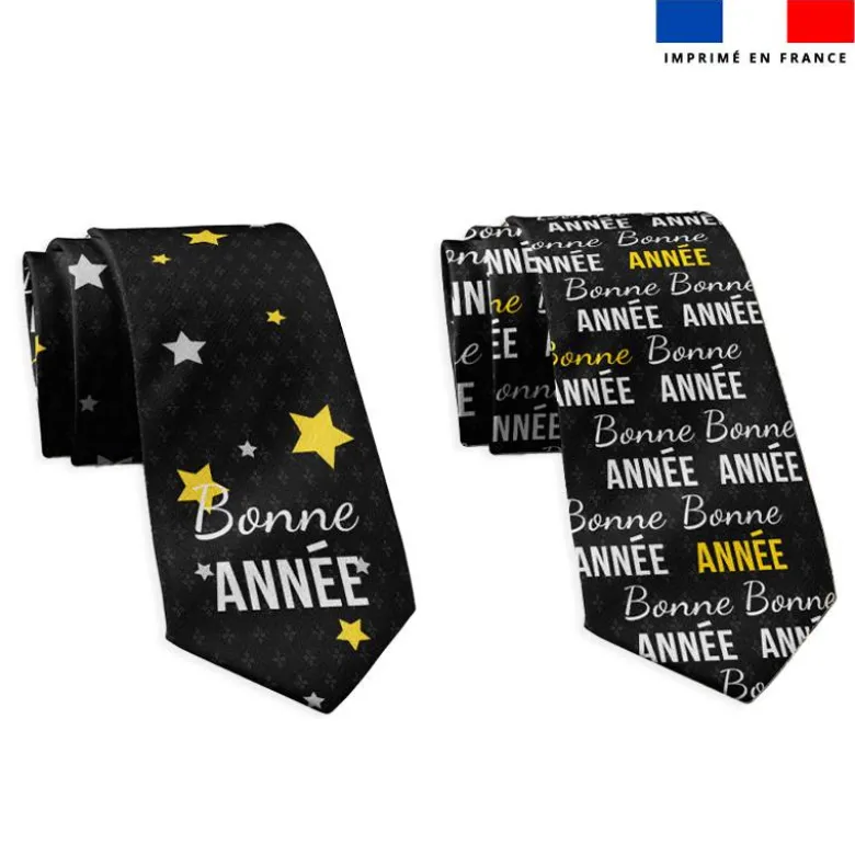 Patron cravate réversible motif bonne année