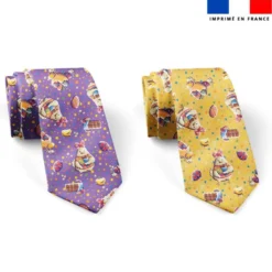 Patron cravate réversible motif poule et oeufs de Pâques - Création Stillistic