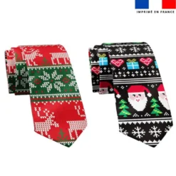 Patron cravate réversible motif ho ho ho