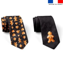 Patron cravate réversible motif Noël pain d'épices - Création Stillistic