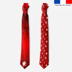 Patron cravate réversible motif noel père noel rouge