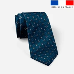 Patron cravate réversible motif petite fleur géométrique