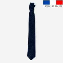 Patron cravate réversible motif petite fleur géométrique