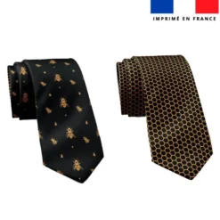 Patron cravate réversible motif abeille