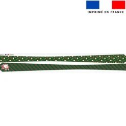 Patron cravate réversible motif noel tartan vert et rouge