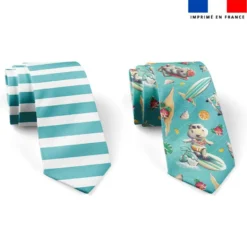 Patron cravate réversible motif hippo en vacances - Création Stillistic