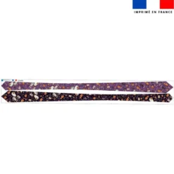 Patron cravate réversible violet motif fantômes - Création Stillistic