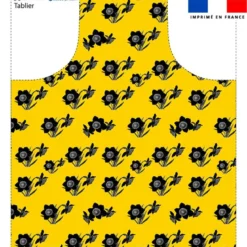 Patron imprimé jaune pour tablier jonquilles - Création Cat&Colours