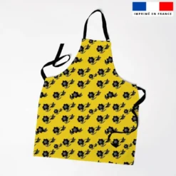 Patron imprimé jaune pour tablier jonquilles - Création Cat&Colours