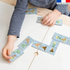 Patron imprimé pour jeu de dominos motif bébé dino