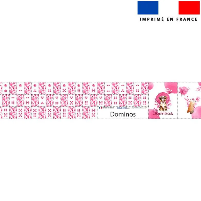 Patron imprimé pour jeu de dominos motif chien aquarelle